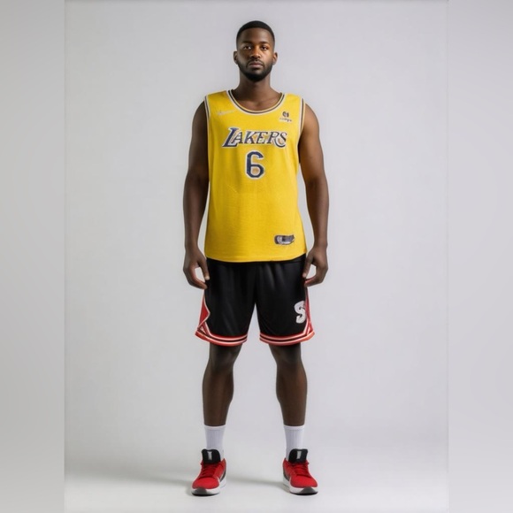 Nike Men's Los Angeles Lakers LeBron James #6 Jersey, Gold, - Picture 1 of 3